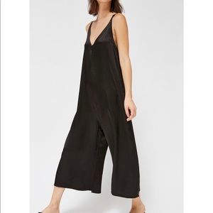 LACAUSA black satin “Santi” jumpsuit